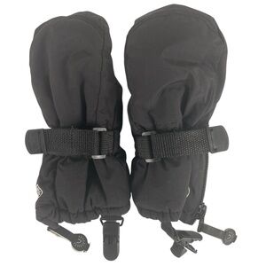 Calikids Waterproof Black Mittens with Cuff Clip Size Small 2-4 years